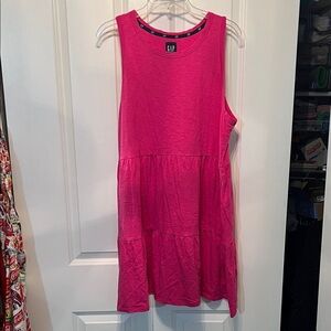 GAP Fuchsia Sleeveless Mini tiered Dress